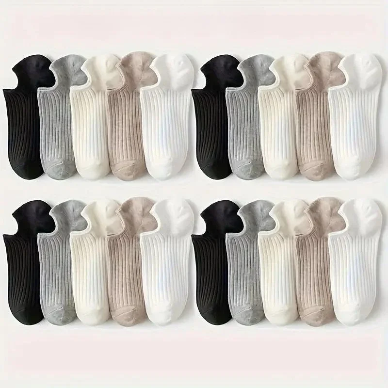 

24 Pairs of Breathable Low Cut Socks, Fiber Material Invisible Mixed Color Socks, Suitable for Autumn and Winter Sports Wear