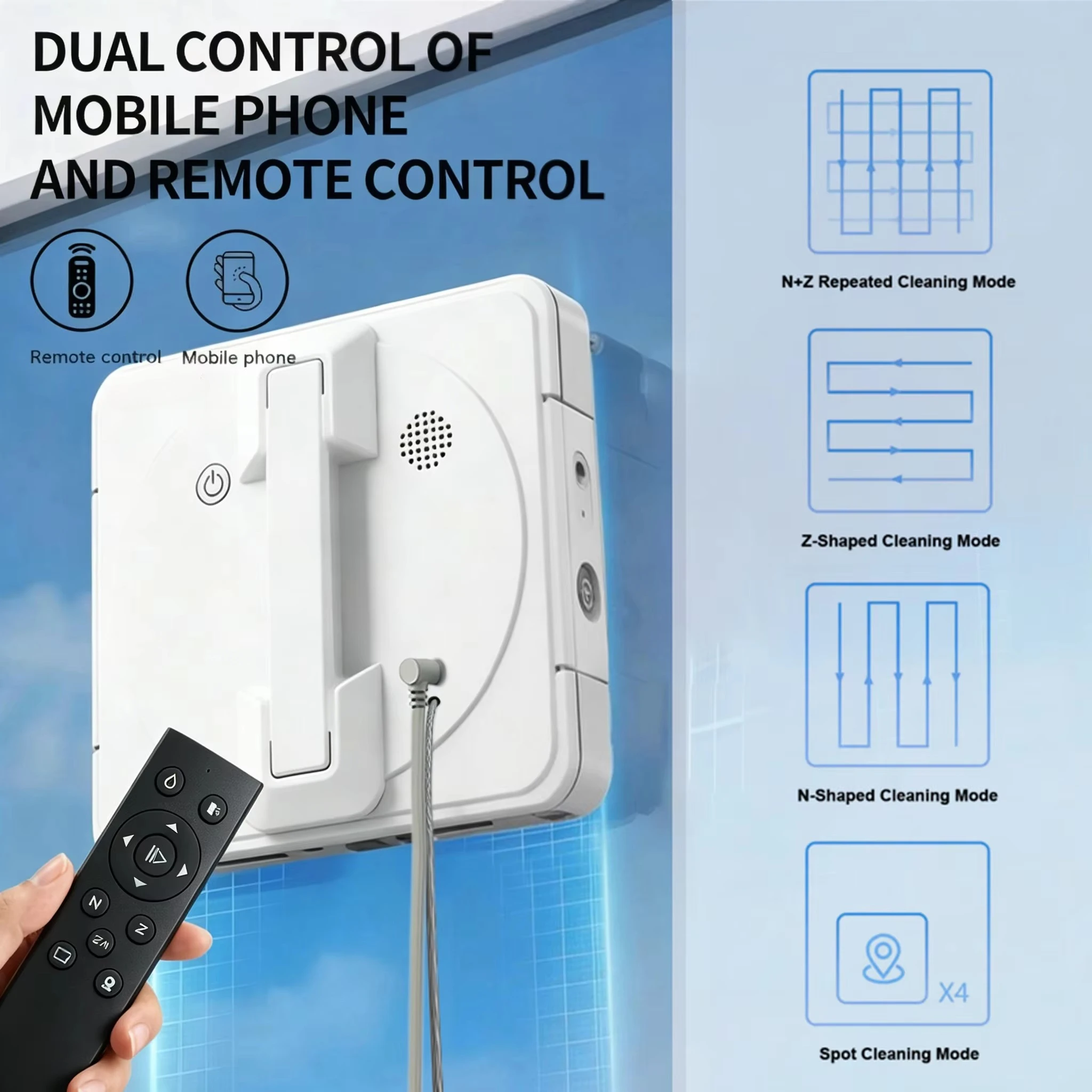 Best Selling Window Cleaning Robot Window Cleaner Robot Glass Cleaner with Double Side Water Spraying