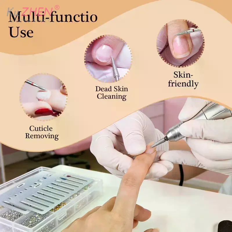 10 ピース/ロット電気ネイルドリルビットマニキュアペディキュア用タングステン角質除去爪研磨研削ヘッドマニキュアツール