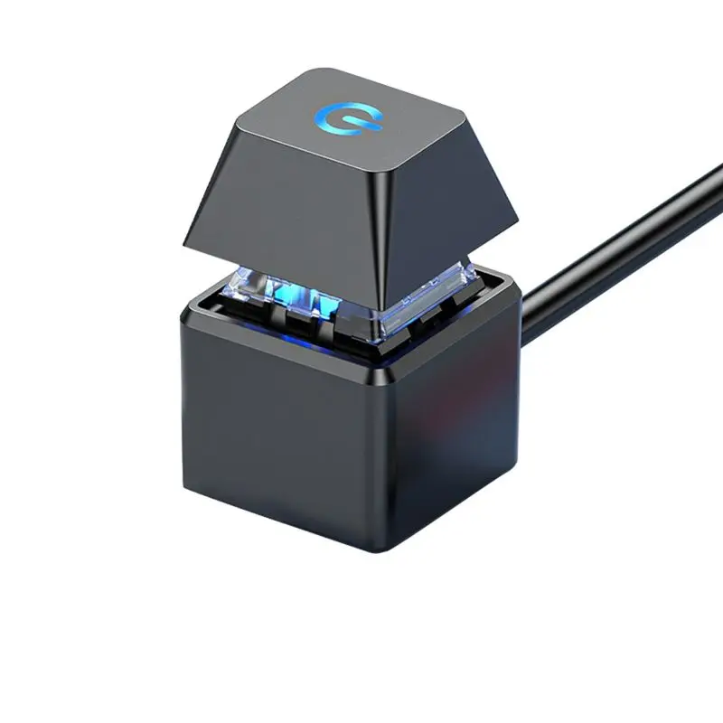 AED7-Computer Switch PC Motherboard External Start LED Light Power ON/OFF Square Button 2M Extension Cable