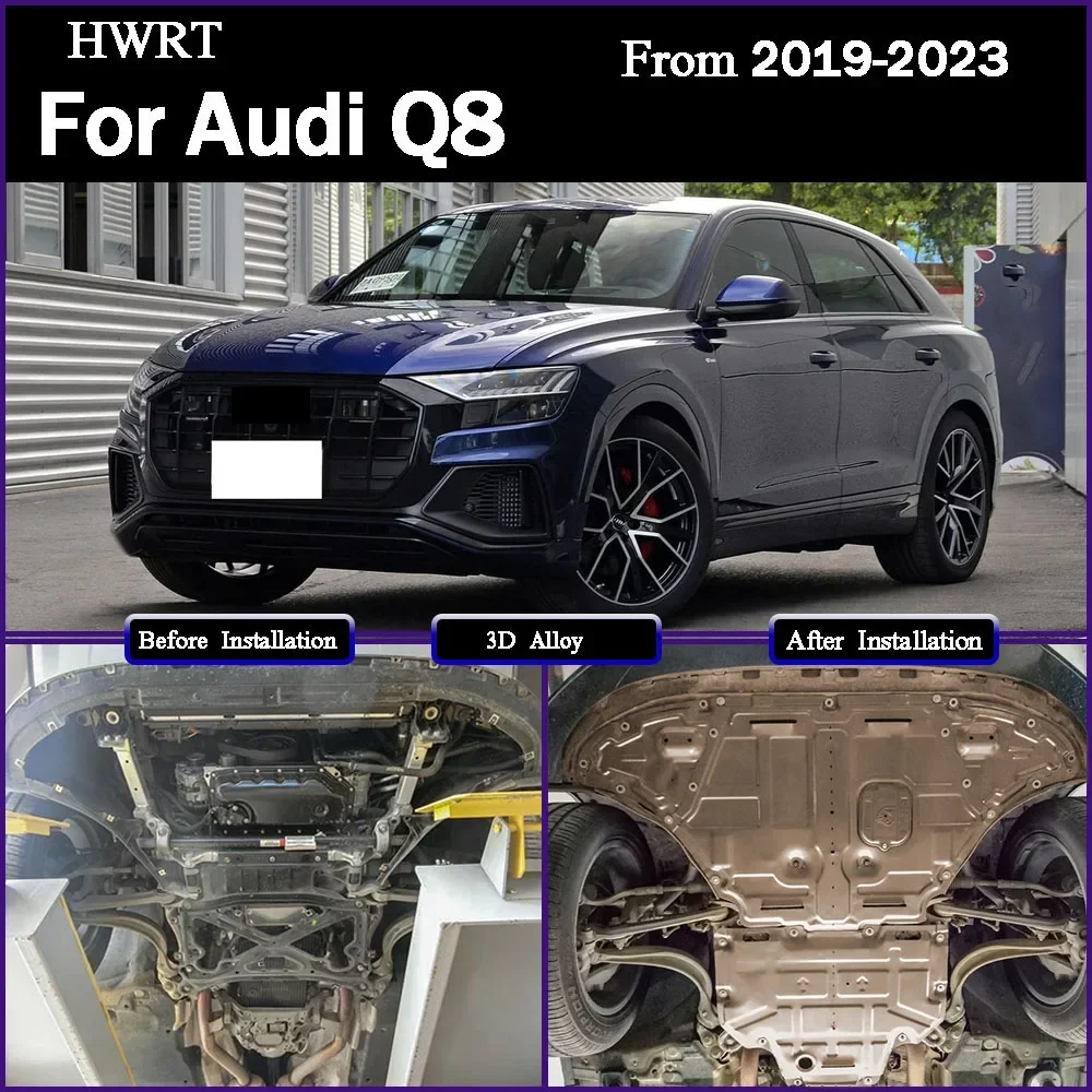 

For Audi Q8 2019 - 2024 2.0T 3.0T Higher Quality Alloy Under Engine Guard Mudguard Board Splash Shield Mud Fender Plate Panel