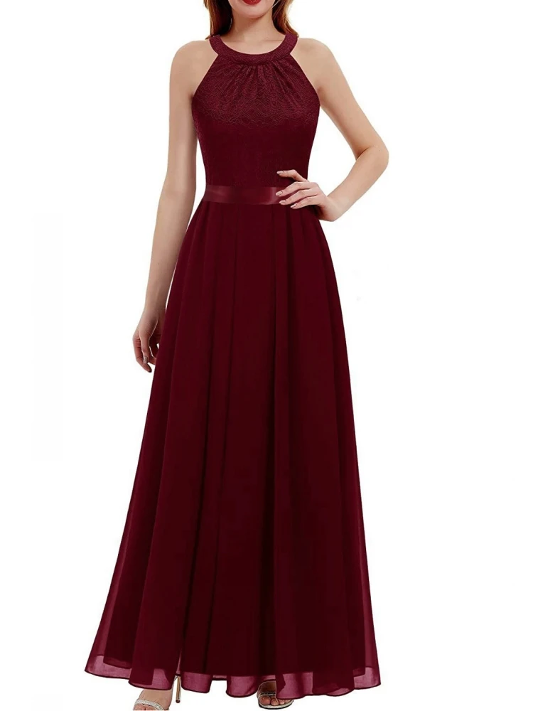 Aovica Mode Damen elegante lange Sommerkleid Vestidos de Festa Festzug Spitze Maxi kleid Hochzeits feier lässig Frauen Kleid