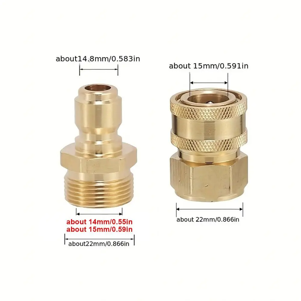 1Set Langlebig 3/8 M22 Rohr Joint Für M22 Hochdruckreiniger Adapter Set Schlauch Koppler Quick Connect Kits wasser Outlet Set