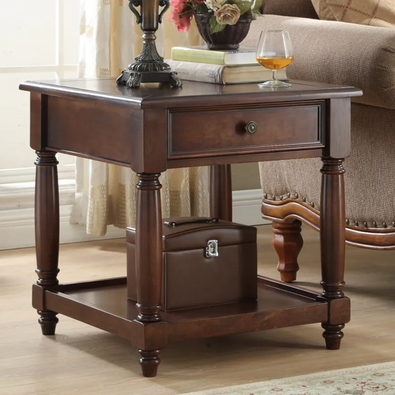 Solid wood side table, living room phone table, small coffee table, sofa side cabinet