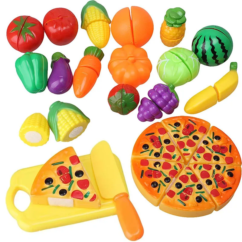 الأطفال التظاهر اللعب ألعاب الطعام للأطفال المطبخ الخضار Playset قطع الفاكهة الخضروات لعبة طفل عيد ميلاد هدية الكريسماس اللعب