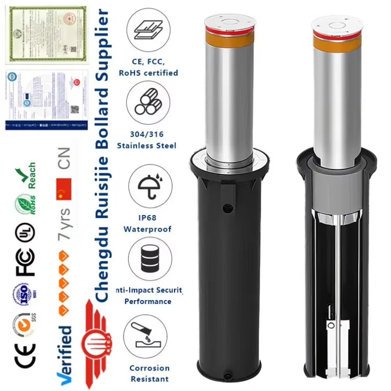 

Автоматический выдвижной парковочный барьер-боллард из нержавеющей стали с электроприводом и дистанционным управлением