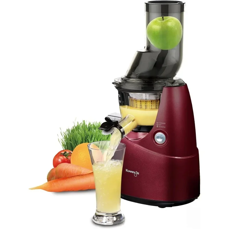 Kuvings BPA-Free Whole Slow Juicer Red B6000P with Sortbet Maker, Cleaning Tool Set, Smart Cap and Recipe Book