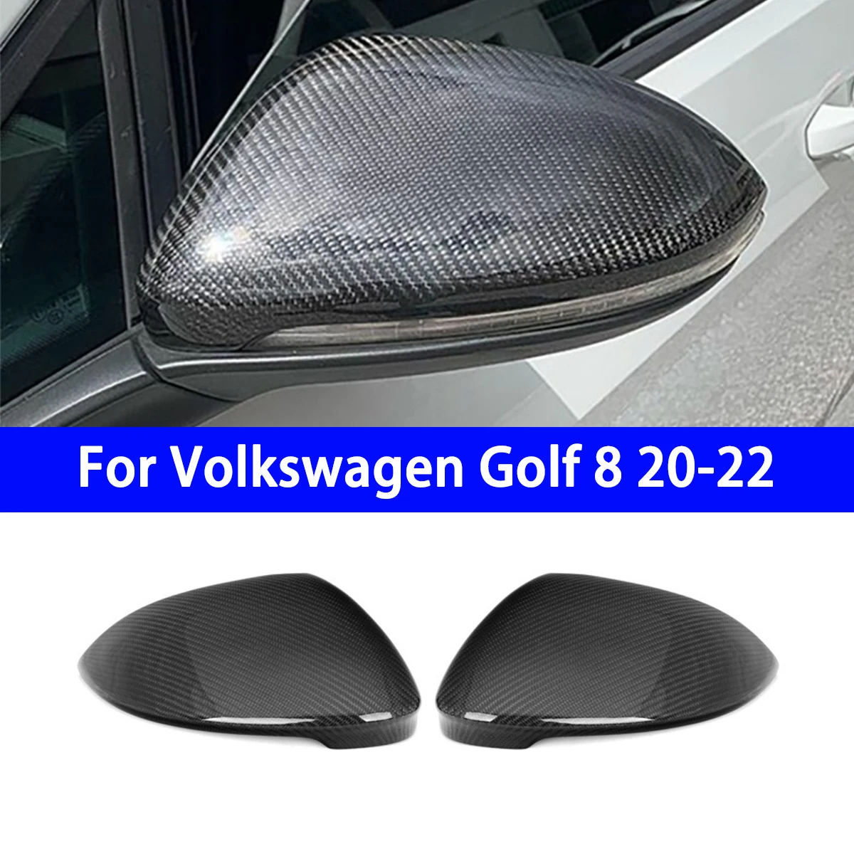 ForVolkswagen Golf 8 20-22 Years Old Genuine Carbon Fiber Rearview Mirror Shell and Reverse Mirror Cover Original Golf Mk8 Model