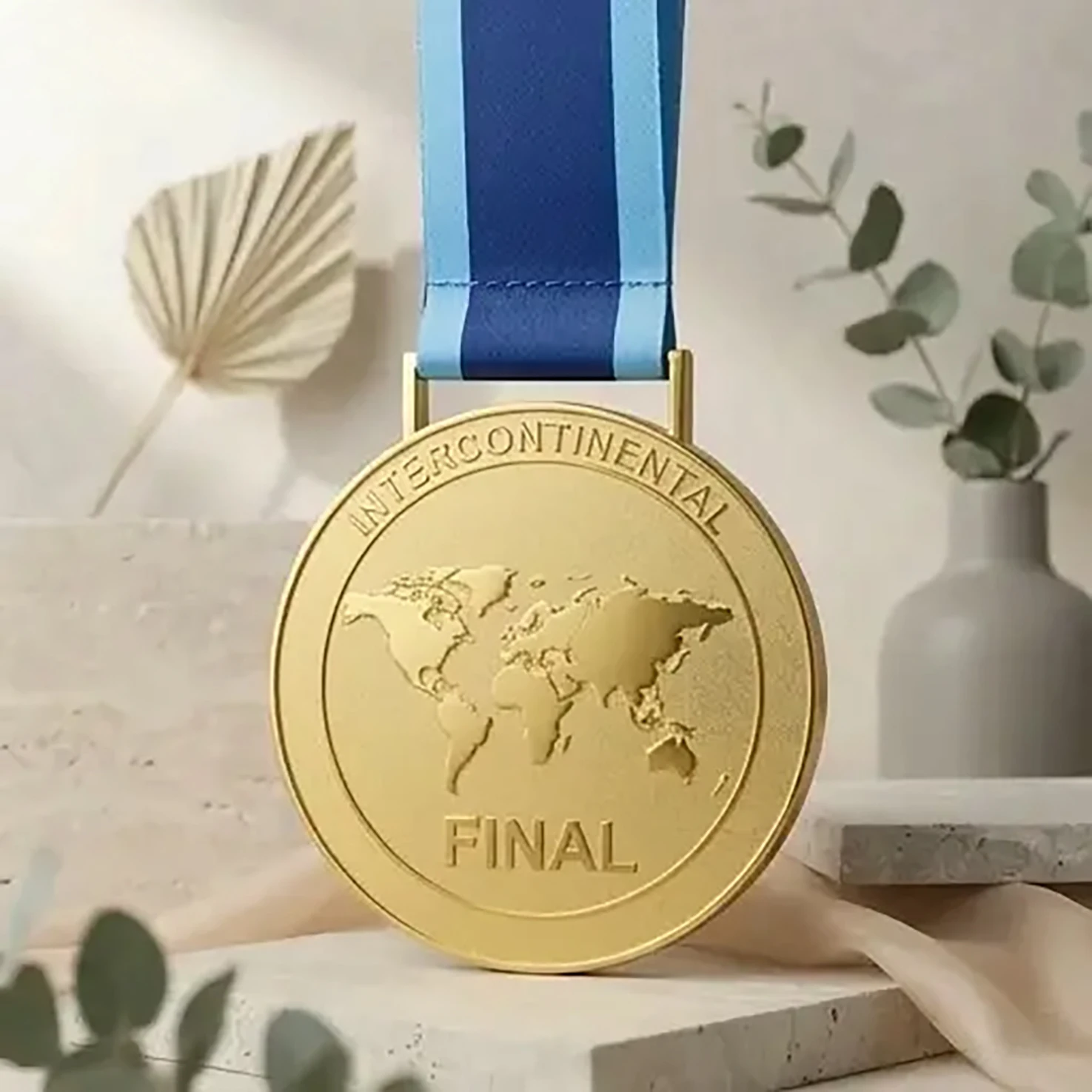 

2025 Intercontinental Style Football Champions Medal with Ribbon Collectible Fan Souvenir