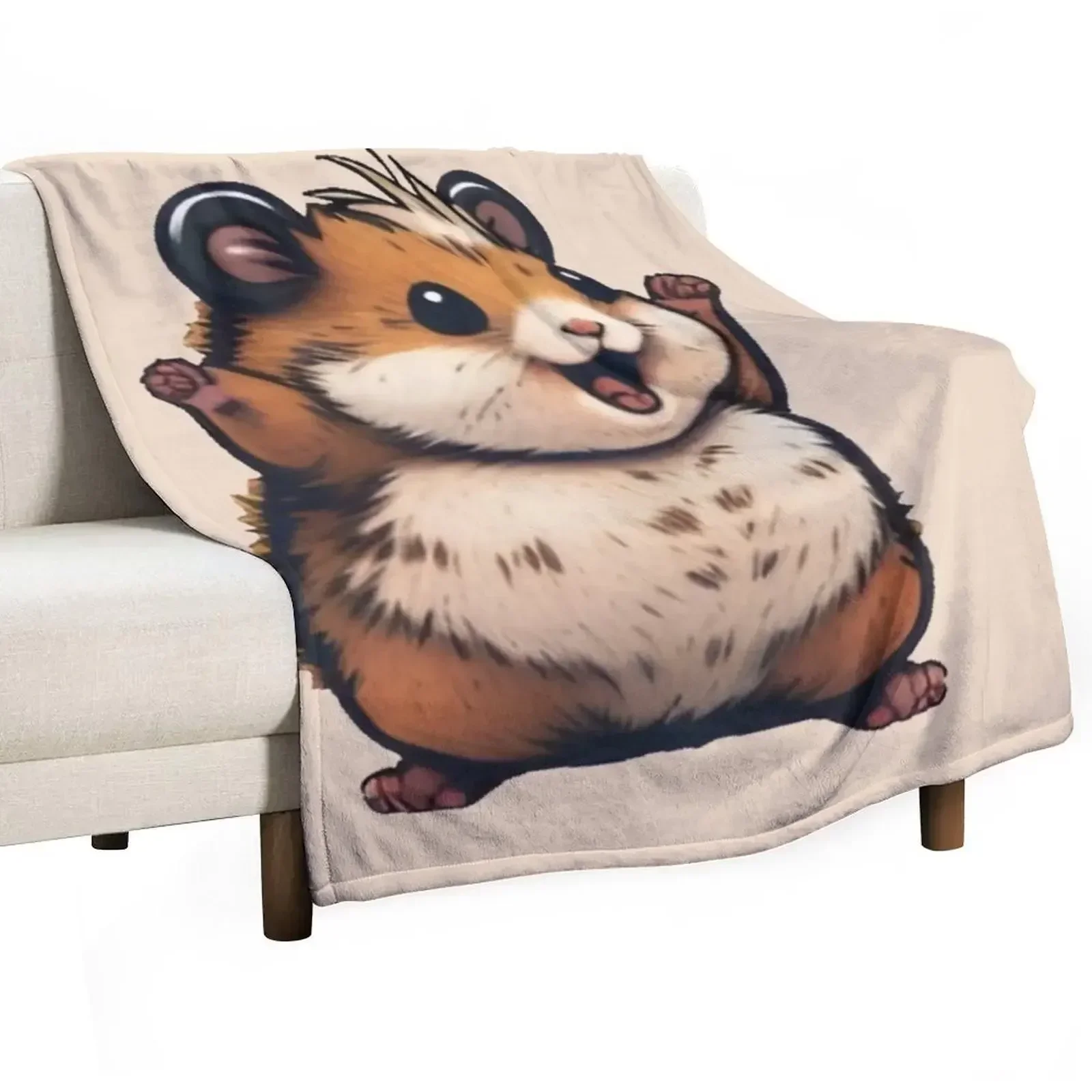 Cute Happy Rust Hamster Throw Blanket manga Quilt for winter decorative Polar Plaid on the sofa Blankets