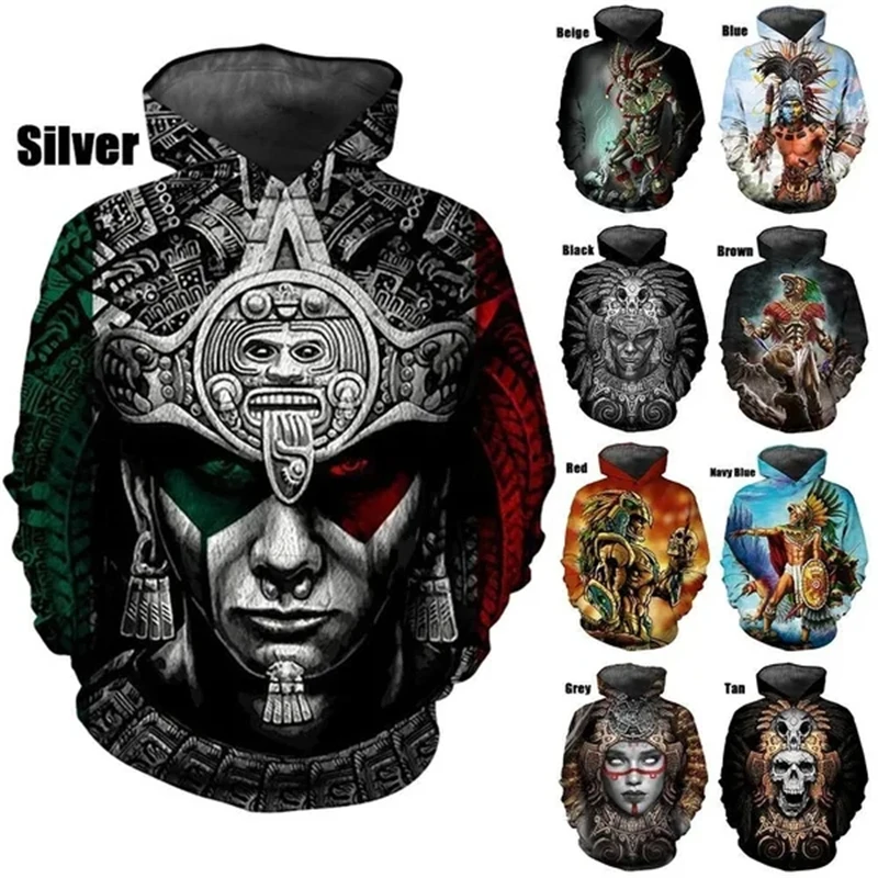 

Fashion Hot Sale 3D Printed Mexican Aztec Warrior Sweatshirts Men Women Hoodie Casual Pullover Print Harajuku Streetwear Hoodies