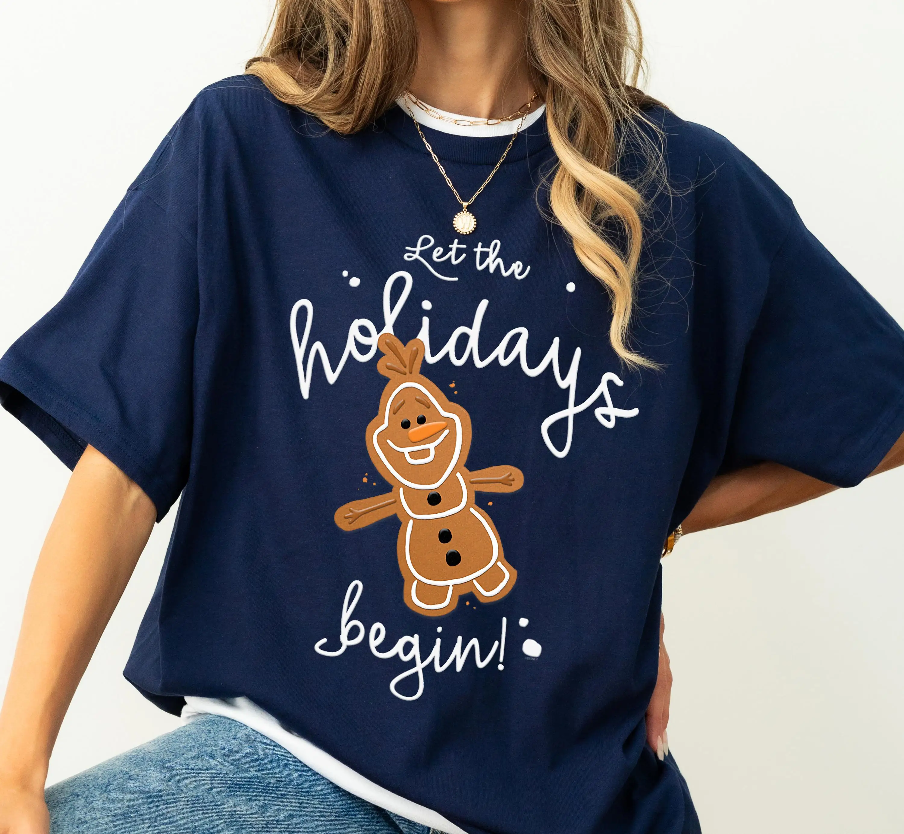 

Женская Рождественская футболка Disney Frozen Olaf, футболка для рождественской вечеринки, очень рубашка с Рождеством Disneyland, семейный подарок, большой размер