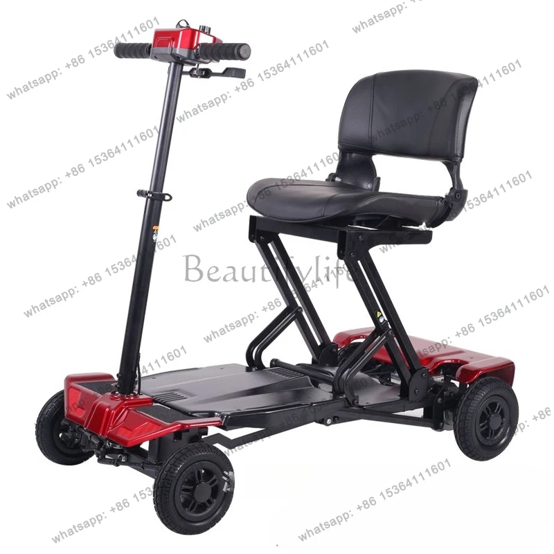 

Four-wheeled elderly disabled automatic folding scooter convenient lithium battery can be used on the plane electric vehicle