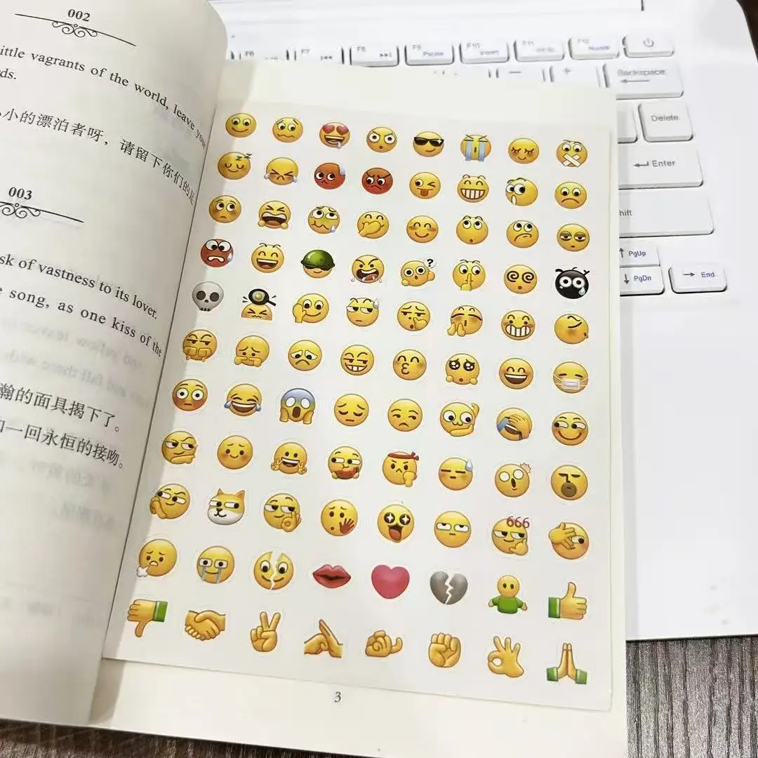 Emoji Stickers Cute Expression Decals Self-Adhesive DIY Scrapbook Journal Planner Decor Handmade Craft Sewing Accessories