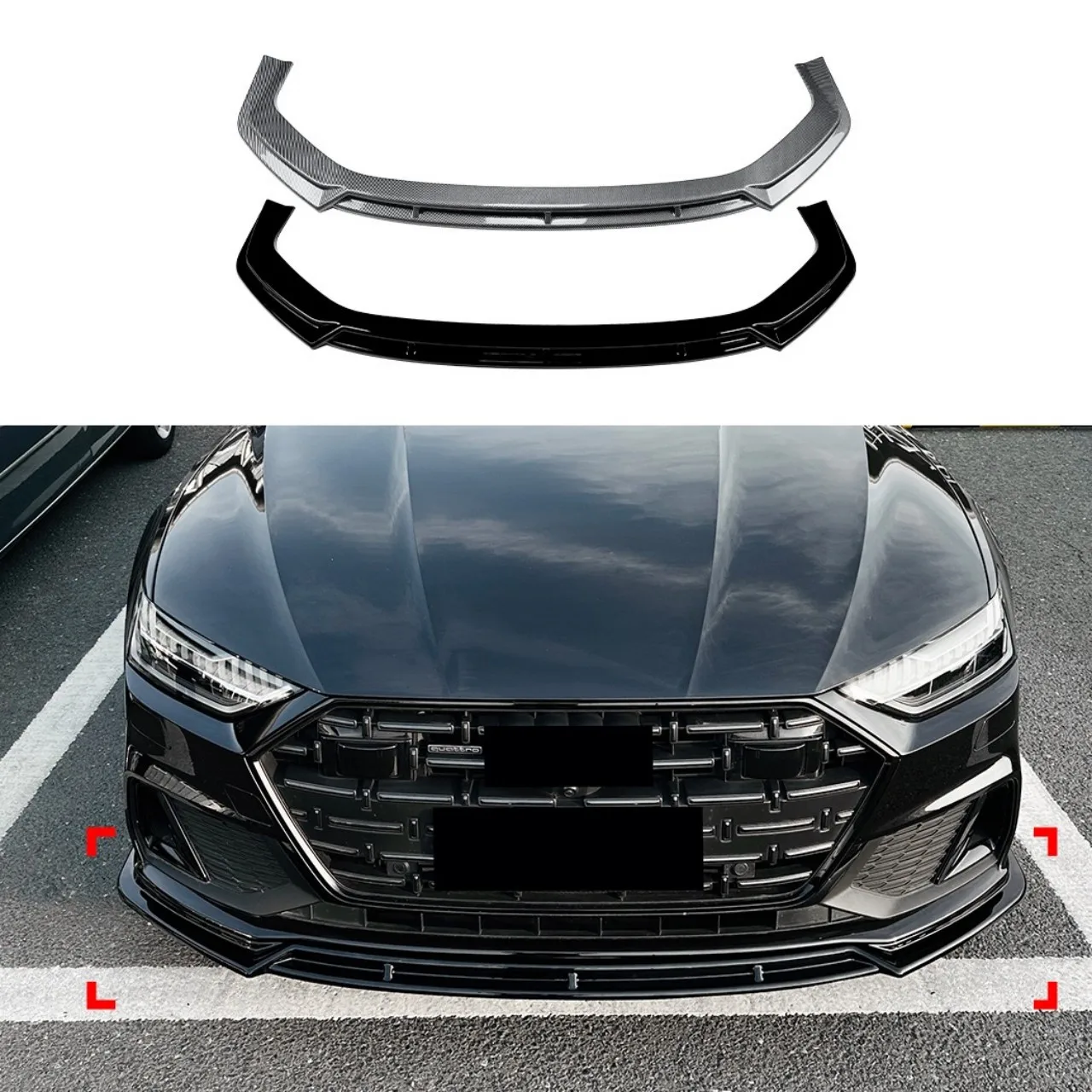 

Suitable For Audi A7 S7 C8 Sline 2019 + Front Bar Integrated Front Lip Front Shovel Spoiler Exterior Modification