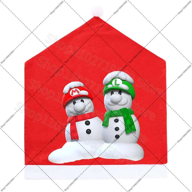 سوبر ماريو بروس عيد الميلاد كرسي يغطي الأميرة الخوخ لويجي 2026 السنة الجديدة عشاء حفلة ديكور المنزل عيد الميلاد غرفة المعيشة زينة