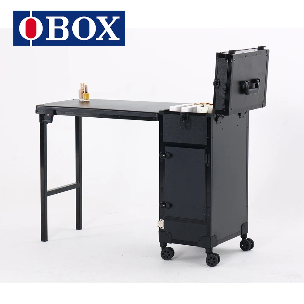 OBOX Factory Price Nail Desk Fportable Nail Table Salon Furniture Set For Makeup Artist Beauty Studio OEM/ODM