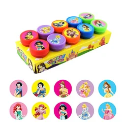 Disney Princess Cartoon Seals Set para Crianças, Figuras De Brinquedo, Selo, Recompensa Bonito, Presente De Aniversário, Conjunto De 10Pc