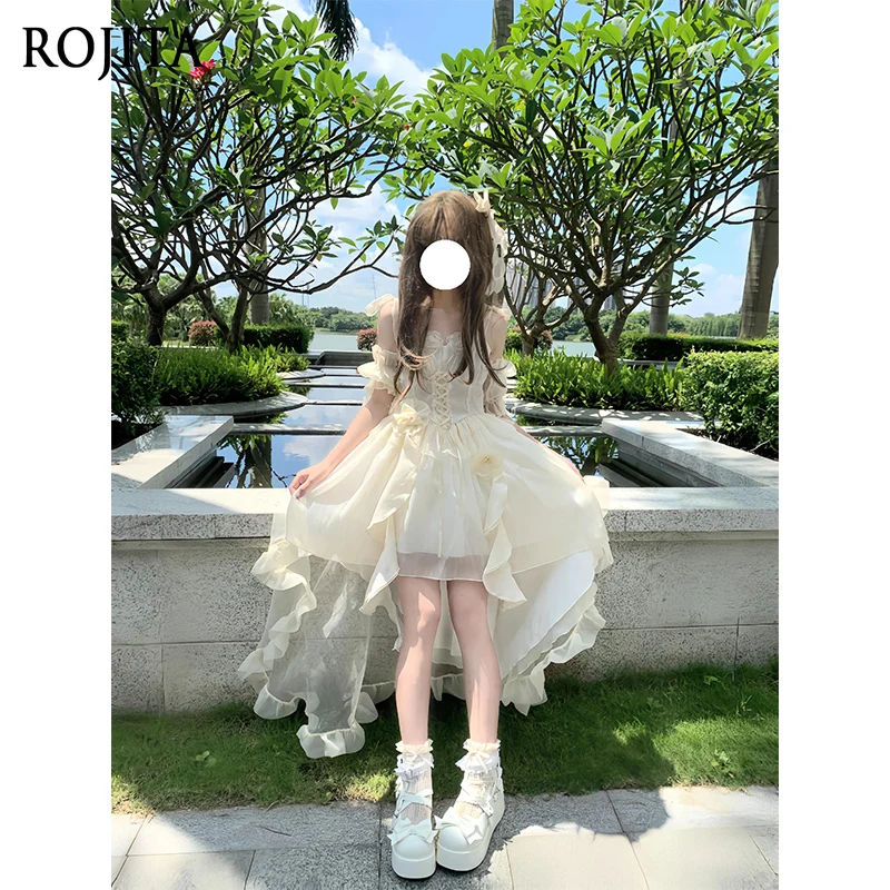 

Generative Color Floral Wedding Dress Women Summer Lolita Dress Birthday Bar Mitzvah Lolita Trailing Fluffy Princess Dress