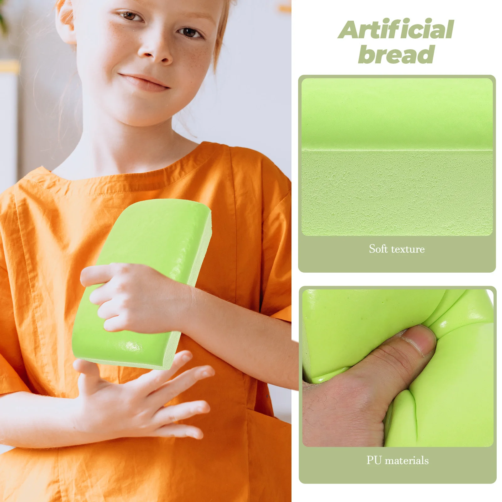 

Simulation Rebound Sticky Cake Pu Decompression Soft Fidget For Stress Relief Food Prop Fake Bread Decor