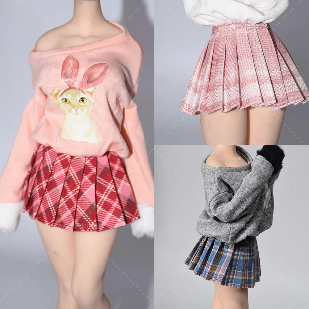 

tbleague 1/6 Pleated Skirt Hoodie Cute Casual Set Clothes Model For 12" Female PH TBL JO Figure Soldier Doll Body Toys