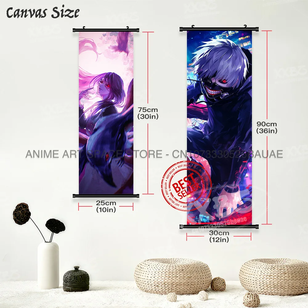 도쿄 구울 인쇄 캔버스 포스터 일본 애니메이션 캐릭터 홈 인테리어 벽화 벽 삽화 스크롤 그림 교수형 그림