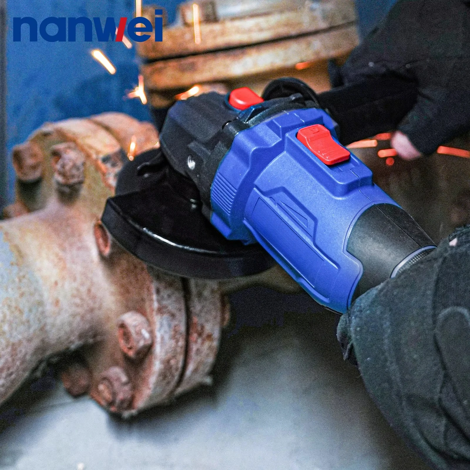 Amoladora angular NANWEI de 125 mm Velocidad ajustable 5000/7000/9800 Rpm, 20 V, motor sin escobillas