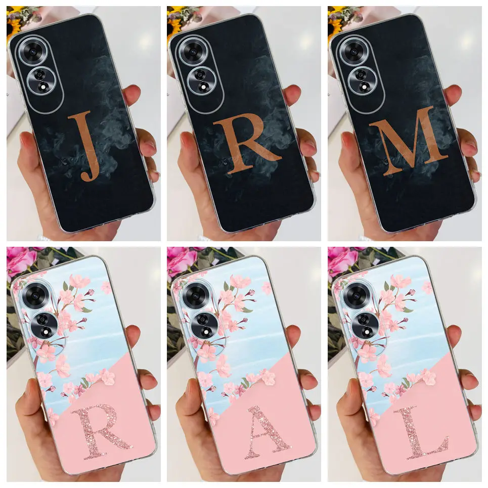 Back Cover For Oppo A60 4G CPH2631 Coque Shell Letters Pattern Clear Phone case Soft Bumper Funda TPU Silicone  For OppoA60 A 60