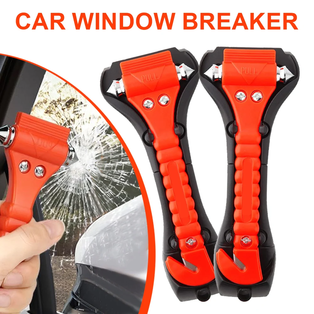 1/2pcs  Window Breaker Seatbelt Cutter 2-in-1 Emergency Car Glass Punch Hammer Auto Escape Life Rescue Tool