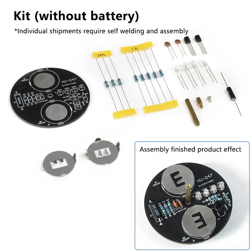 LED Rotating Gyroscope DIY Kit Blinking Lights Circuit Board Soldering Practice Electronics Kit For Beginner Soldering Learning