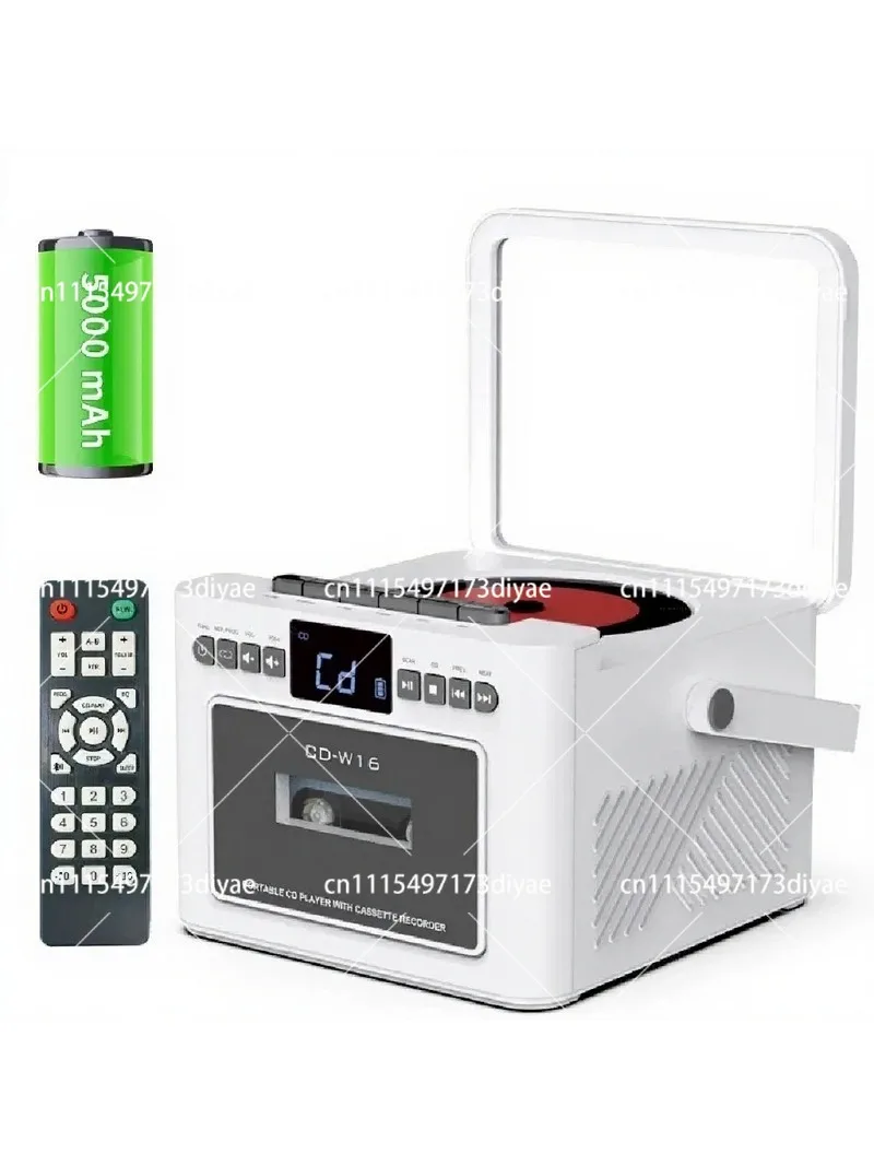 Portable Bluetooth CD Player with Tape Cassette Function, Vintage Stereo Speaker for Home or Travel
