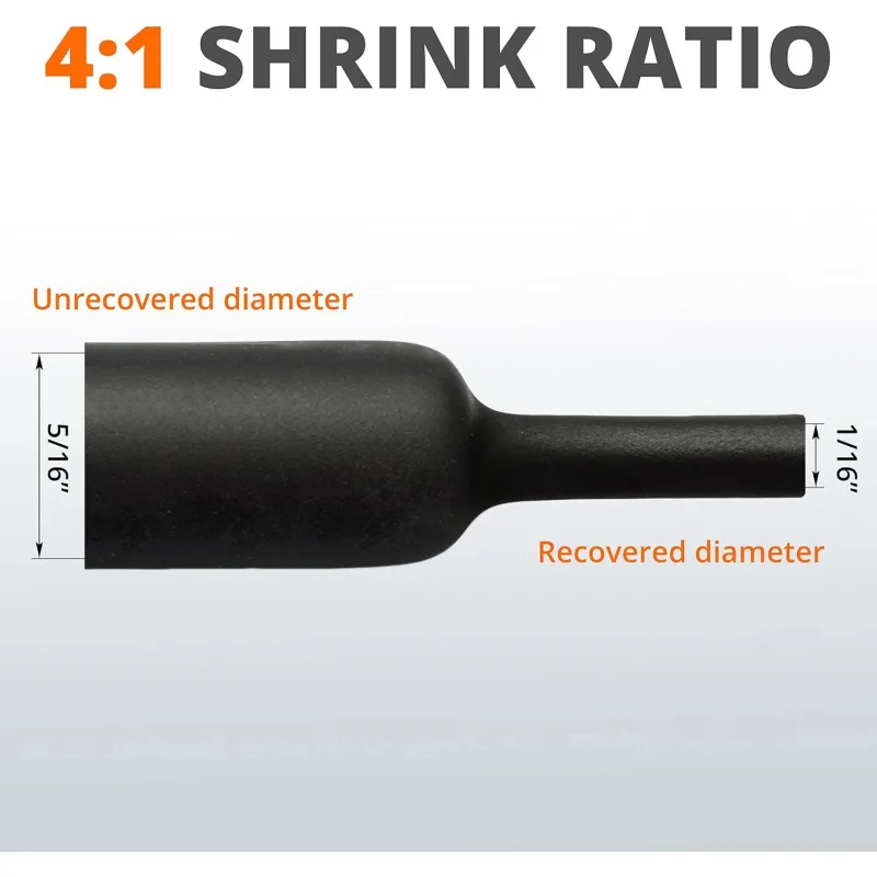 7 Size Heat Shrink Tubing Kit 4:1 Adhesive Lined 54Ft Marine Grade Waterproof Insulated Sealed Oil-Proof & Wear-Resistant