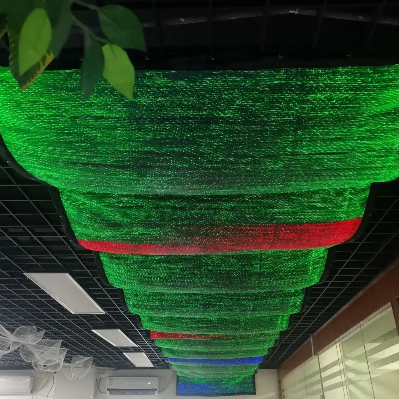 LED fiber optic luminous table aisle Internet celebrity restaurant fiber optic luminous fabric star top phantom luminous fabric