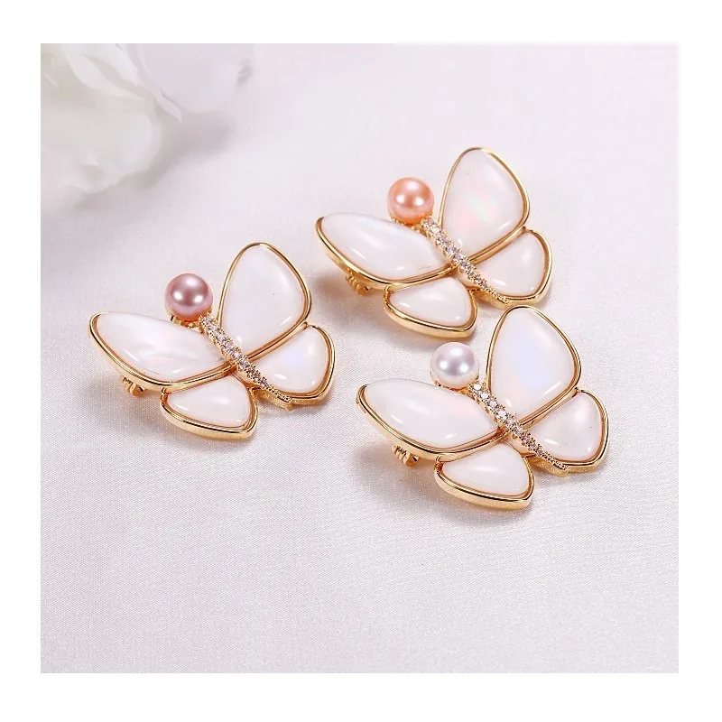 

Accessories Break The Cocoon Into A Butterfly High-end Female Exquisite Temperament Brooch Accessories Freshwater Pearl Butterfl