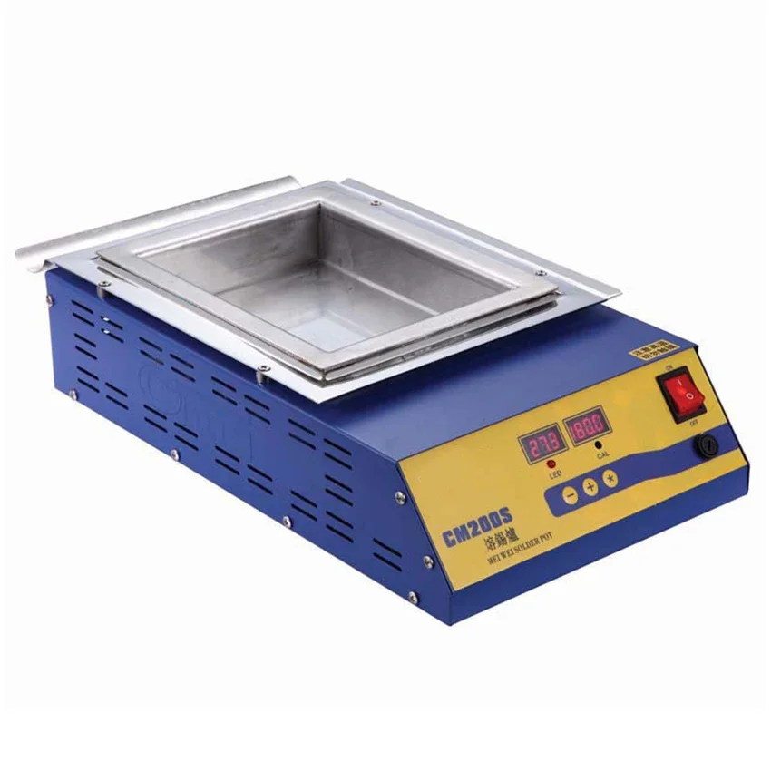 CM-200S Lead-free solder pot Digital display 1500w melt tin 11.3KG temperature adjustable Melting tin furnace square tin stove