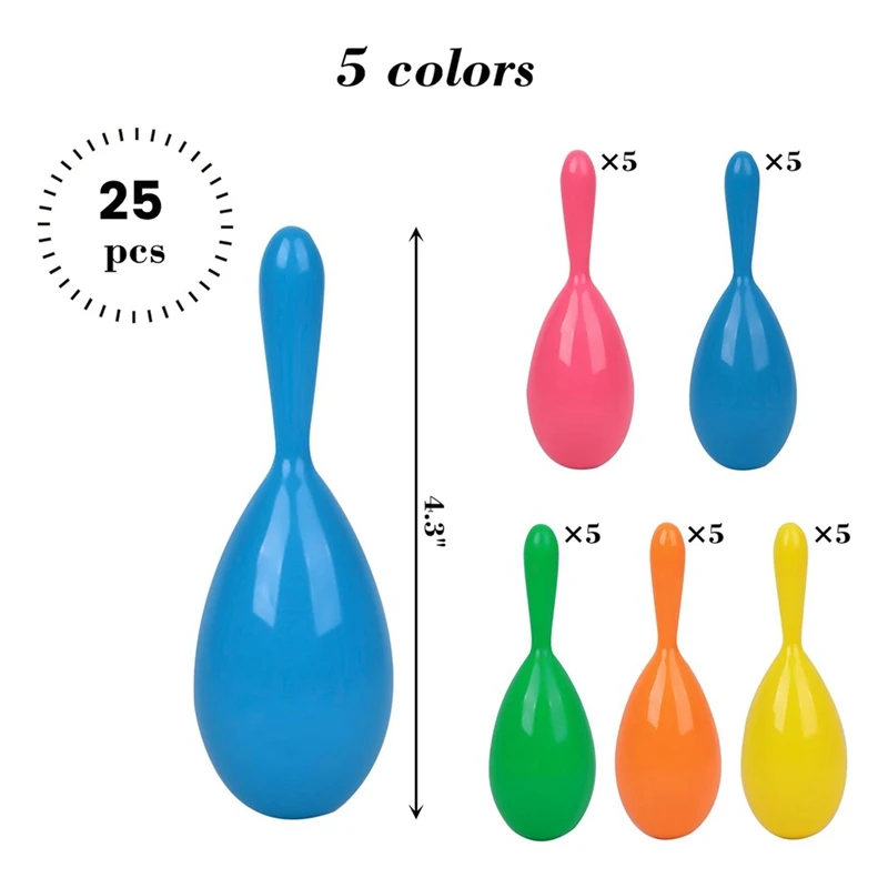 Mini Maracas coloridas para niños pequeños, juguete de 25 piezas, instrumentos musicales, favores de fiesta