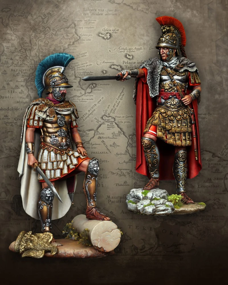 1/20 Scale 90mm Die-Cast Resin Model Kit Ancient Battle of Zama Hobby Miniature Toys 2 Figures Unassembled Unpainted DIY Diorama