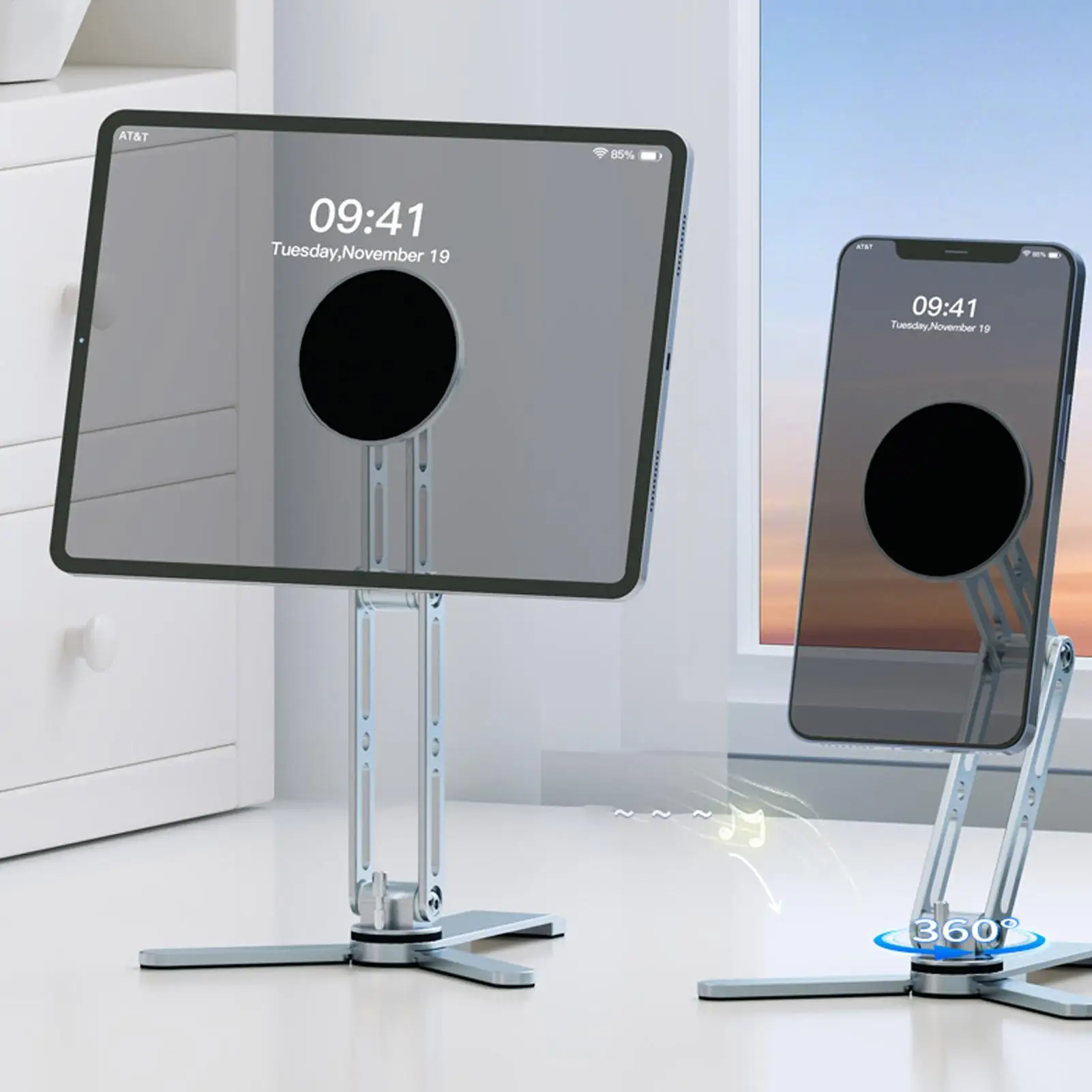 

Magnetic Desktop Phone Tablet Holder 360 Degree Rotation Magnetic Phone Stand Aluminum Alloy Portable Desk Selfies Phone Stand
