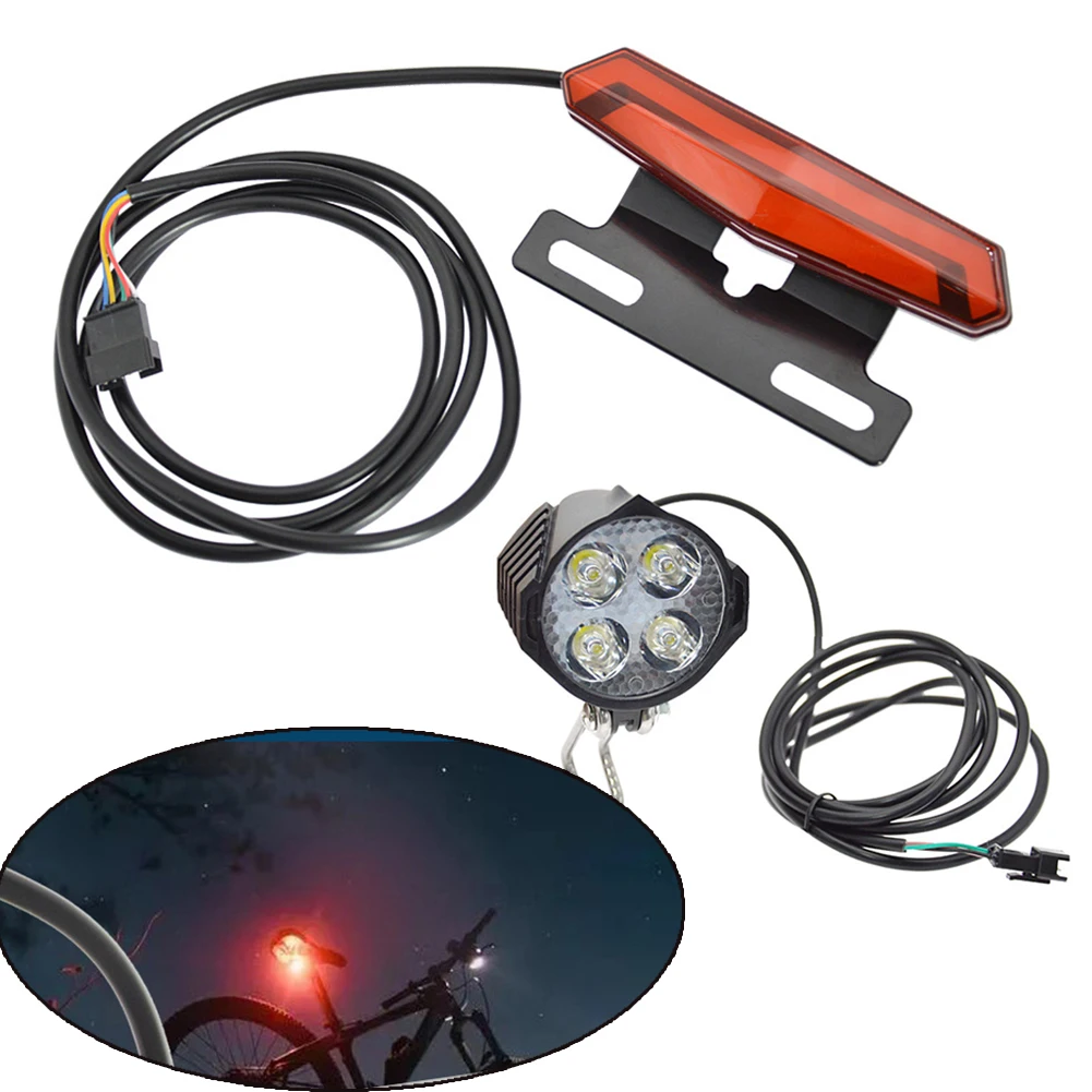 

Electric Bike Front Rear Light Professional Switch Adapter Cable 24-48V Easy Installation Electric Bicycle Accessories