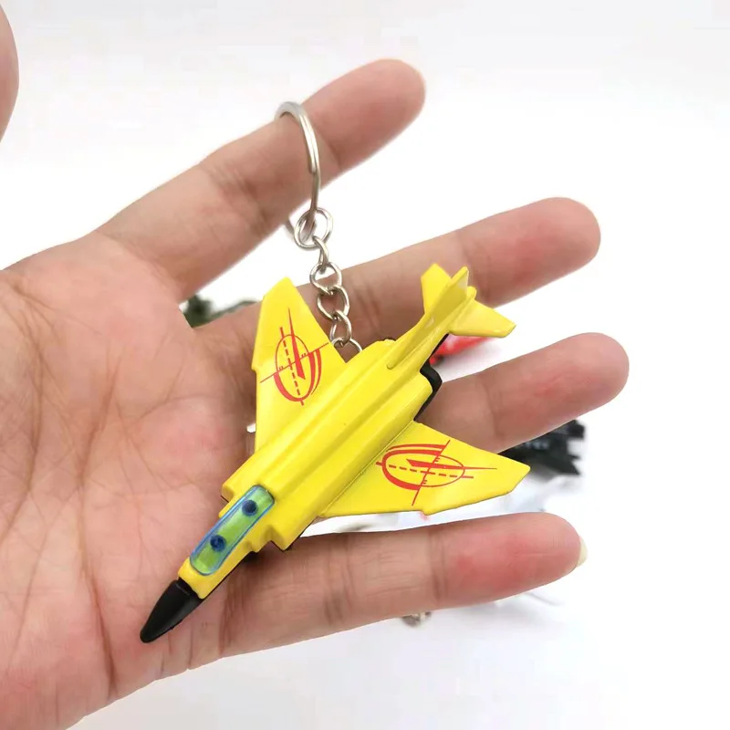 Alloy Aircraft Fighter Keychain Kids Toys Military Fighter Model Toy Lifelike Warplane Kids Pendant Ornament Gifts