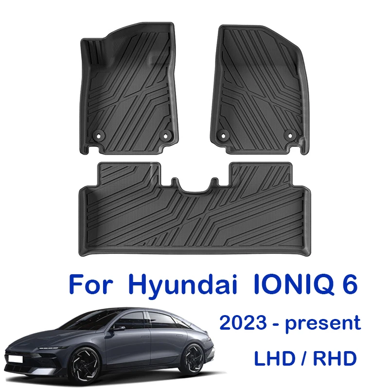 

Автомобильные коврики для Hyundai IONIQ 6 2023-present, поднос для багажника, водонепроницаемый нескользящий коврик для багажника, автомобильный ковер, подставка для ног с левым рулем и правым рулем