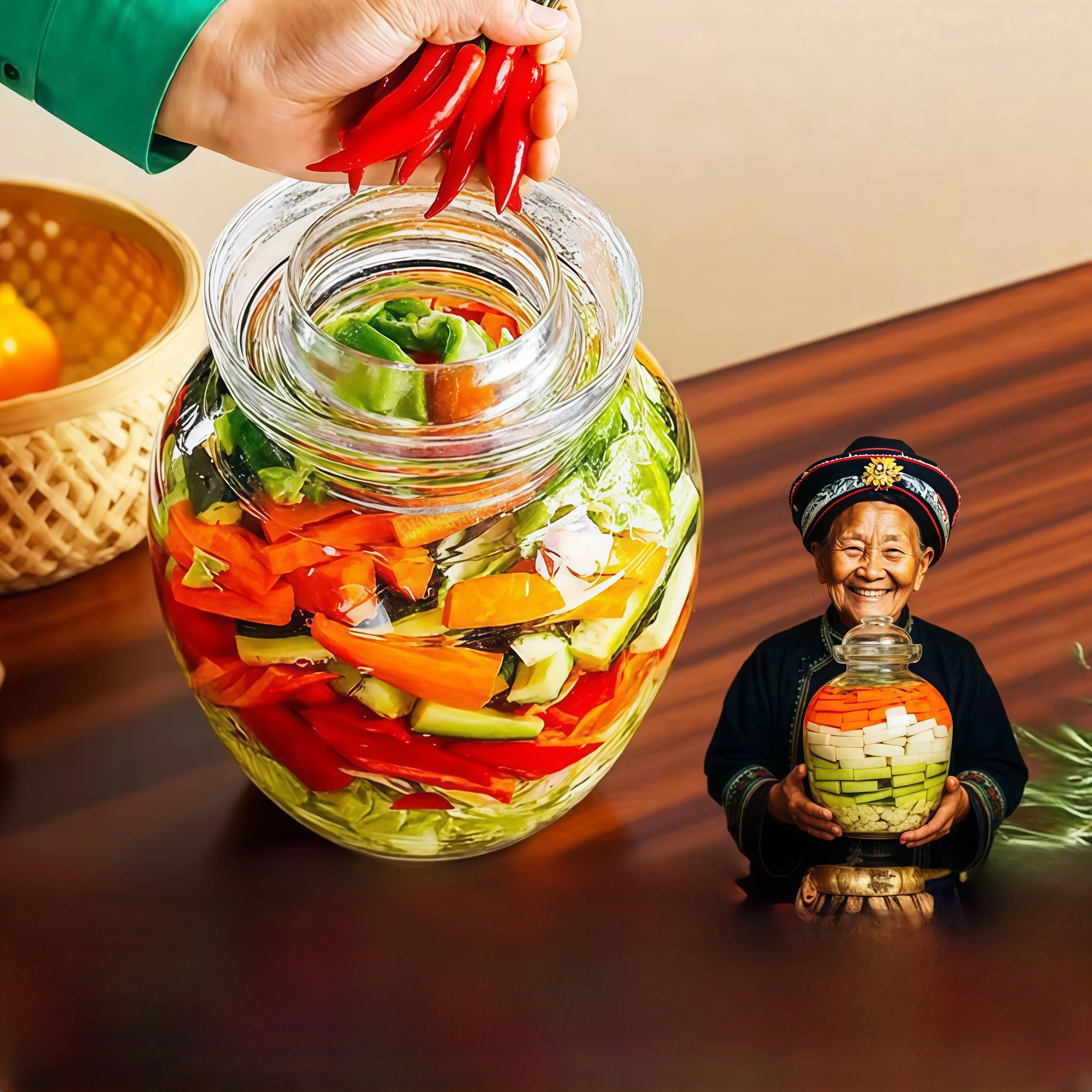 thickened-food-grade-glass-sealed-jar-kimchi-fermentation-pot-home-use-large-size-pickle-vinegar-vegetable-storage-container