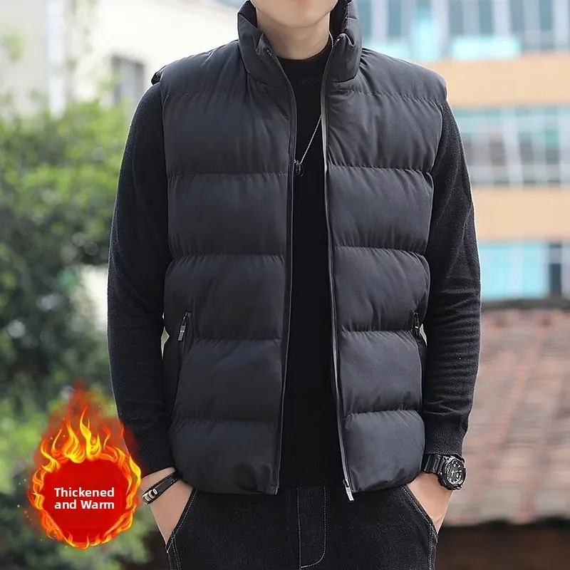 

Men's Lightweight Warmth down Jaet Svel Vest Thi Baheart Autumn Winter Faionable Stand Size Quilted Vest