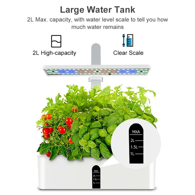 AF90-Hydroponics Growing System Automatic Timing Indoor Garden Kit 9 Pods Height Adjustable 15W LED Grow Lights EU Plug