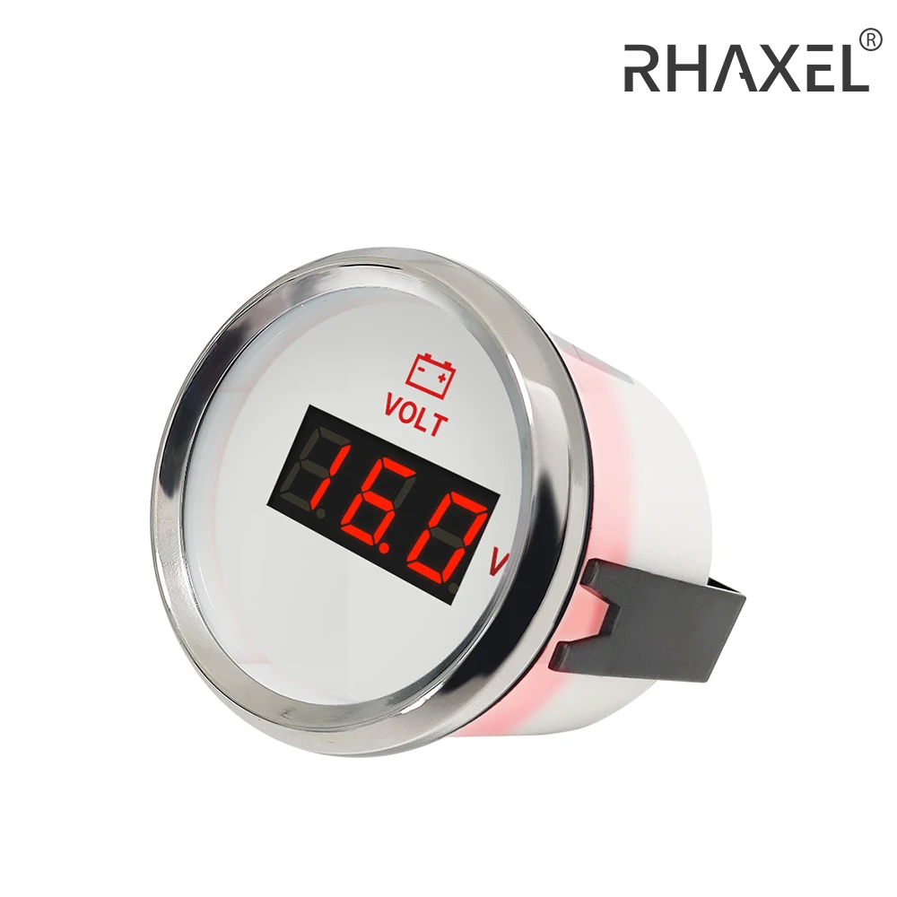 RHAXEL Waterproof Voltmeter Voltage Gauge 8-16V 16-32V 12V/24V 52mm(2