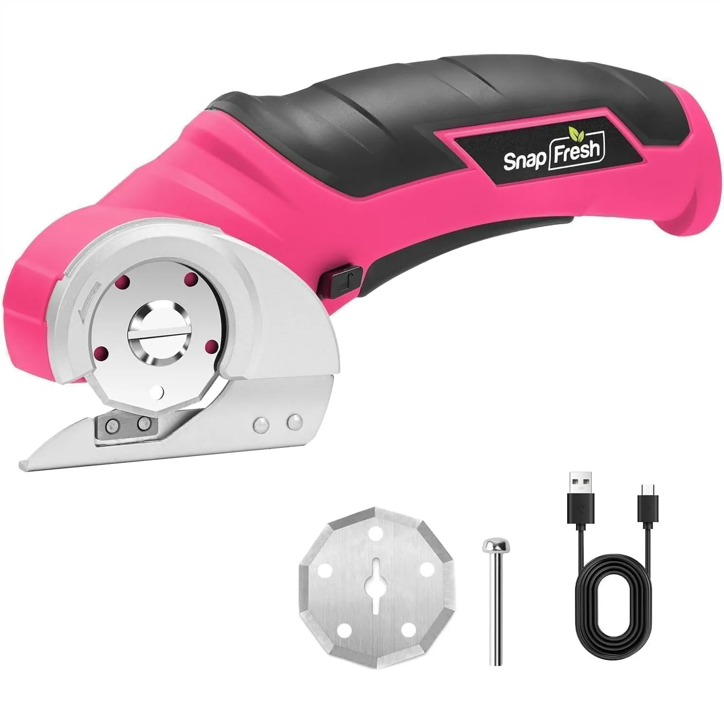 

4V Cordless Electric Scissors Rechargeable Box Cutter For Cardboard Carpet Fabric Leather With 2 Blades Type-C Cable Safety Lock