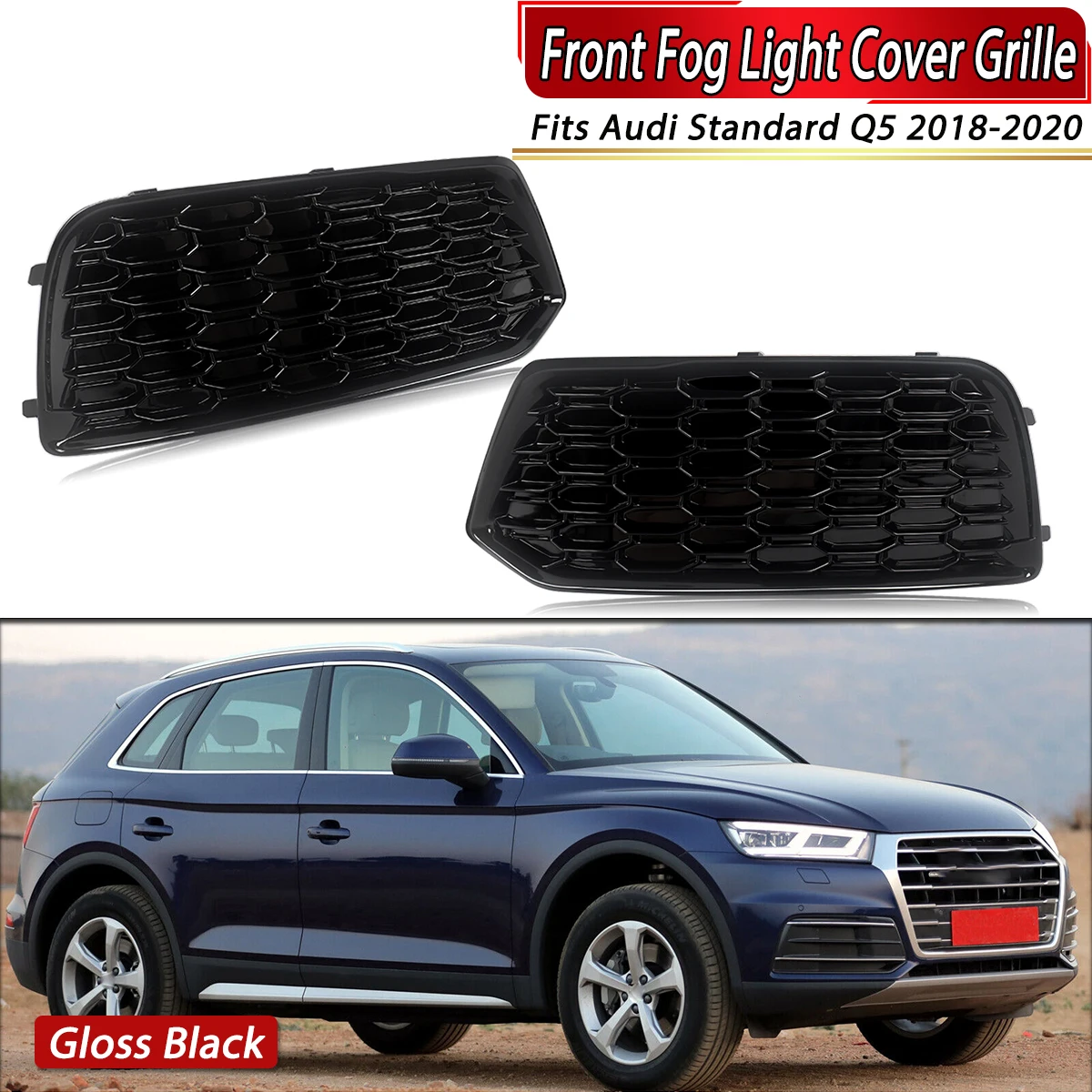 

Левая и правая сотовая передняя нижняя крышка бампера, лицевая решетка для Audi Q5 2018 2019 2020 2021 2022