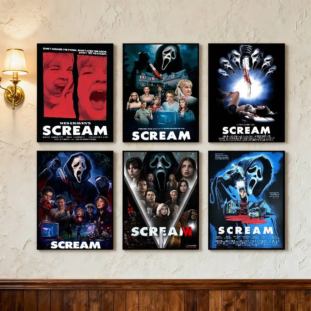 الكلاسيكية الرعب فيلم الإثارة S-ScreaM المشارك ذاتية اللصق الفن ورق مقاوم للماء ملصق مقهى بار غرفة جدار ديكور