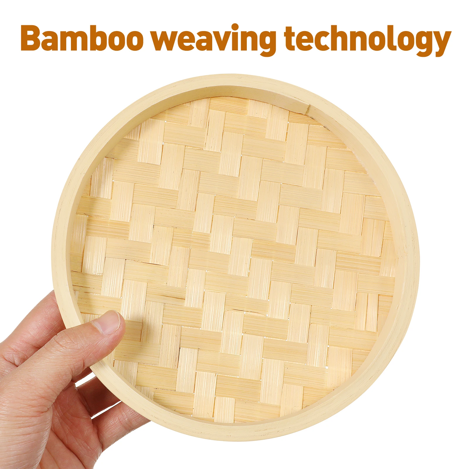 

Bamboo Storage Tray Sieve Basket Plate Large Flat Wicker Woven Trays Dustpan Handmade Drawing Decorative Storage Durability Long