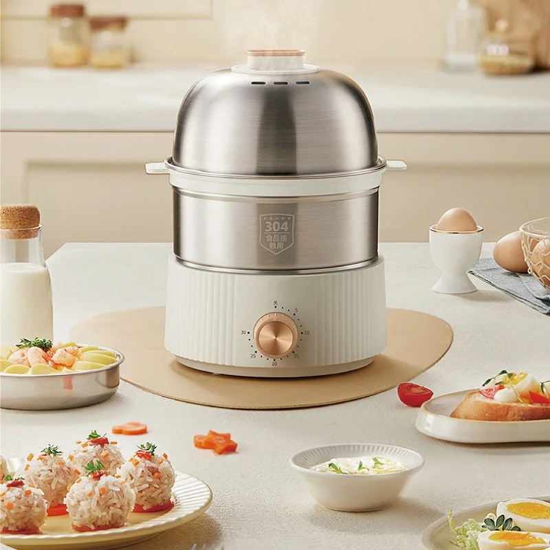 350W Smart Egg boiler Multi-layer Timed Breakfast Machine Home Multifunctional Electric Steamer Auto Power Off Kitchen Tool